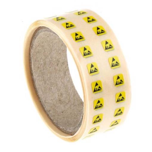 Štítek ESD, Žlutá Vyhovuje normě EN 61340-5-1, Papír Anti-Static ESD RS PRO, výška: 5 mm, šířka: 5 mm