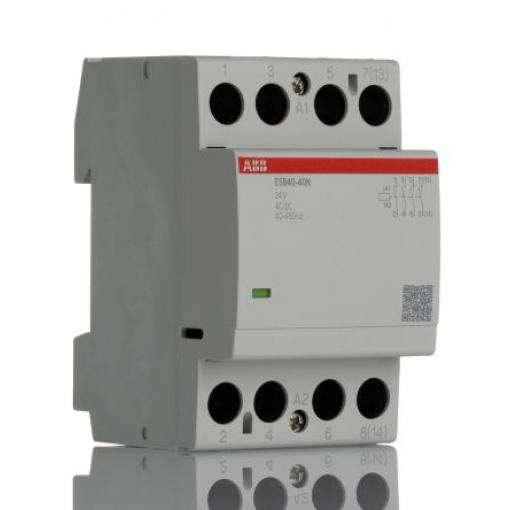 ABB Stykač napětí ve vinutí 24V 4pólový 30 A 400V ac 2.77 kW s 4 NO kontakty 24V Bezpečnost, rozsah: ESB 4P