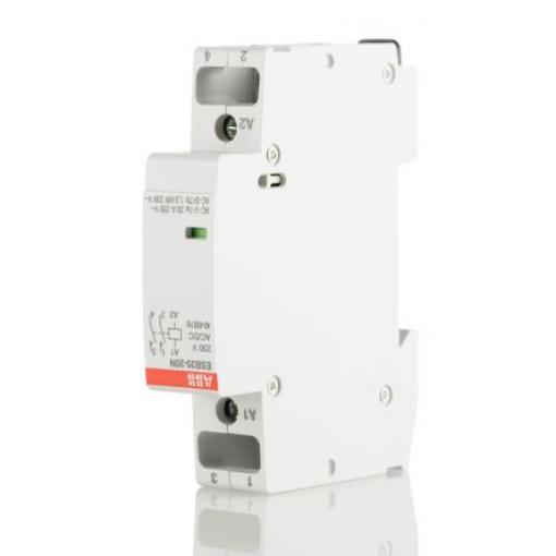 ABB Stykač napětí ve vinutí 230V ac 2pólový 20 A 250V 4.6 kW s 2 NO kontakty 230V ac Bezpečnost, rozsah: ESB 2P