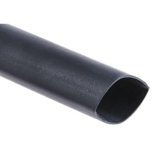 RS PRO Teplem smrštitelné bužírky průměr 12.7 mm Černá smršťovací poměr 2:1 Polyolefin 1.2m