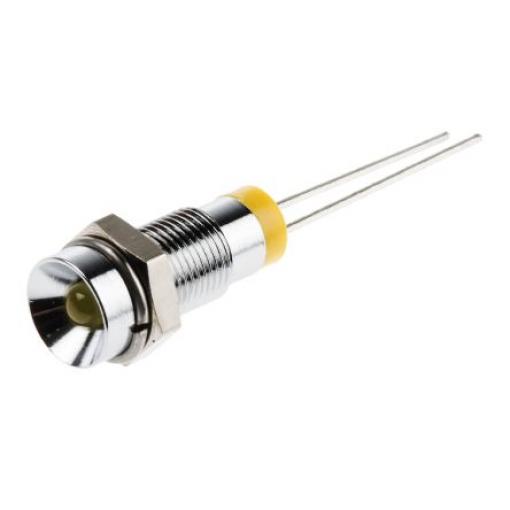 Indikátor pro montáž do panelu Zapuštěný barva Žlutá Kabel, 2 V dc RS PRO Montáž do panelu
