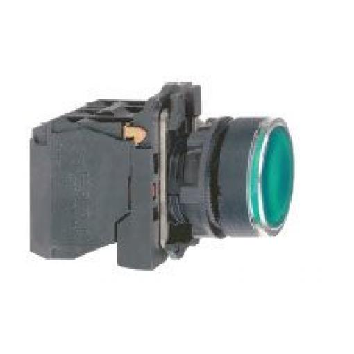 Schneider Electric Tlačítkový spínač, řada: Harmony IP66, IP67, IP69K SPDT Šroubová svorka Osvětlené 22 mm Zelená