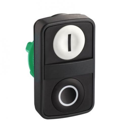 Schneider Electric Hlava tlačítka, řada: Harmony Černá, Bílá Vratná pružina, průměr výřezu: 22 mm IP66, IP67, IP69K