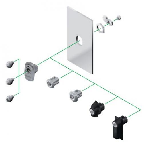 Schneider Electric Spacial S3X 6 mm Čtyřhranný zámek Příslušenství skříní