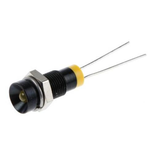 Indikátor pro montáž do panelu Zapuštěný barva Žlutá Kabel, 2 V dc RS PRO Montáž do panelu