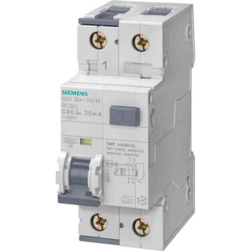 Siemens Jistič zbytkového proudu s ochranou proti přepětí, rozsah: 5SU1 2pólový 13 A vypínací citlivost 10 mA,
