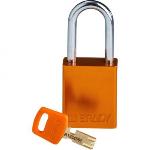 Brady Visací zámek Klíč Odolnost vůči povětrnostním vlivům, Anodizovaný hliníkový plech Obojí 6.35 mm třmen, Oranžová 19