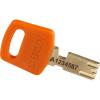 Brady Visací zámek Klíč Odolnost vůči povětrnostním vlivům, Nylon, Ocel Obojí 6.35 mm třmen, Oranžová 19 mm