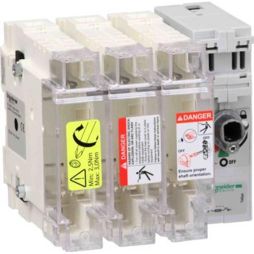 Schneider Electric Pojistka odpojovač spínače, řada: TeSyS GS 3pólový 63 A 63 A velikost pojistky 000