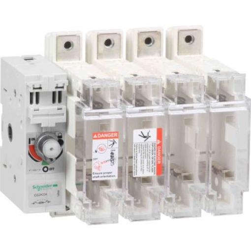 Schneider Electric Pojistka odpojovač spínače, řada: TeSyS GS 4pólový Zapouzdřený 125 A velikost pojistky 22 x 58 mm