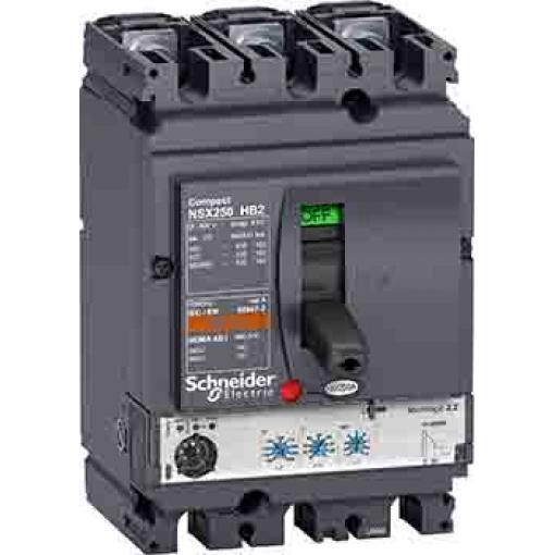 Schneider Electric Jistič s lisovaným pouzdrem, rozsah: NSX HB2 3pólový 220 A vypínací výkon 100 kA, rozsah: ComPact