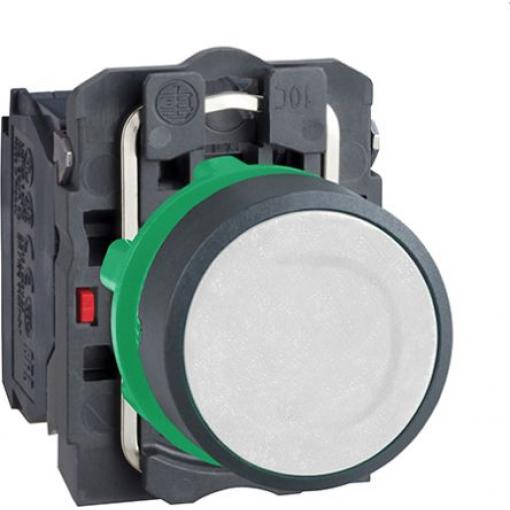 Schneider Electric Tlačítkový spínač, řada: XB5 IP66, IP67, IP69, IP69K SPDT Vratná pružina 22 mm 10 A, barva LED: Bílá