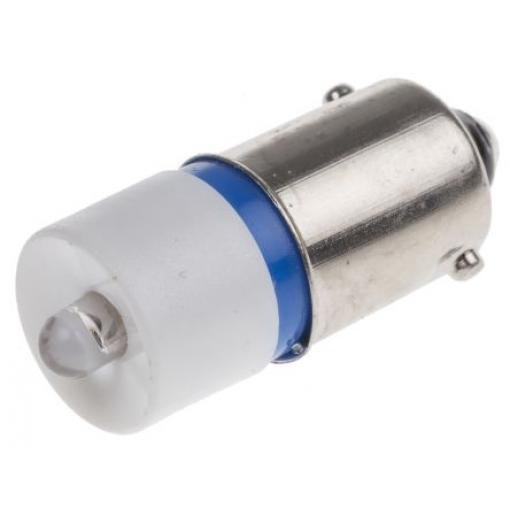 RS PRO Kontrolka barva světla Modrá, objímka žárovky: BA9 Jednočipové, průměr: 10 mm, 28 V dc