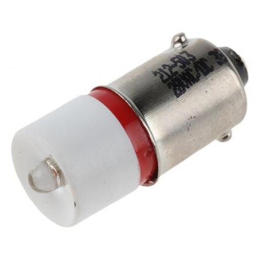 RS PRO Kontrolka barva světla Červená, objímka žárovky: BA9 Jednočipové, průměr: 10 mm, 28 V dc