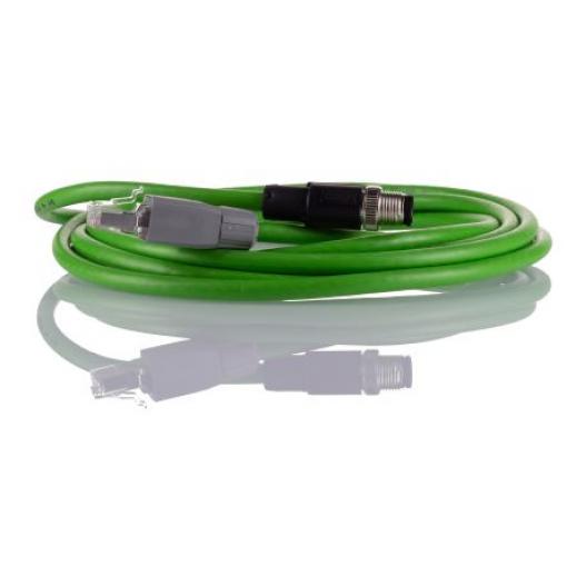 Phoenix Contact Cat5 Ethernetové kabely, řada: M12MS, Zelená, Polyvinylchlorid, 600V 3 m, typ pláště: Stíněné