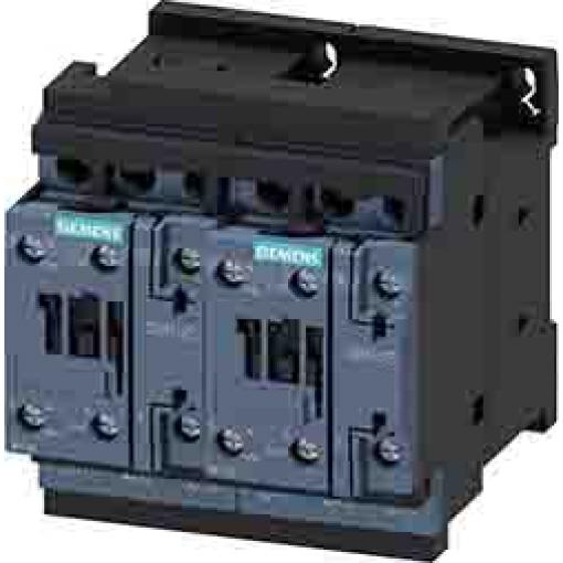 Siemens 2 NO Reverzační stykač napětí ve vinutí 110V ac 3pólový 17 A 690V 7.5 kW s 3 NO kontakty 110V ac Řízení motoru,
