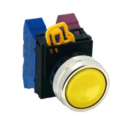 Idec Hlava tlačítka, řada: YW4B Žlutá Okamžité, průměr výřezu: 22 mm IP65