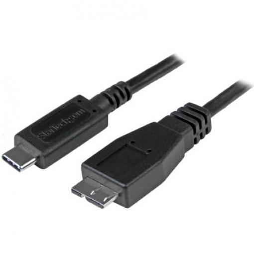 StarTech.com Kabel USB do zásuvky IC Vnější, A: USB typu C, 1 m Vnější, Černá, B: Micro USB typ B