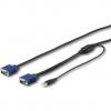 Kabel KVM, A: VGA, B: USB A; VGA 4.6m, Černá