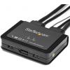 Přepínač KVM, 3,5 mm stereo 2portový USB, počet zobrazení: 1 2 StarTech.com, video připojení: Display Port 3840 x 2160