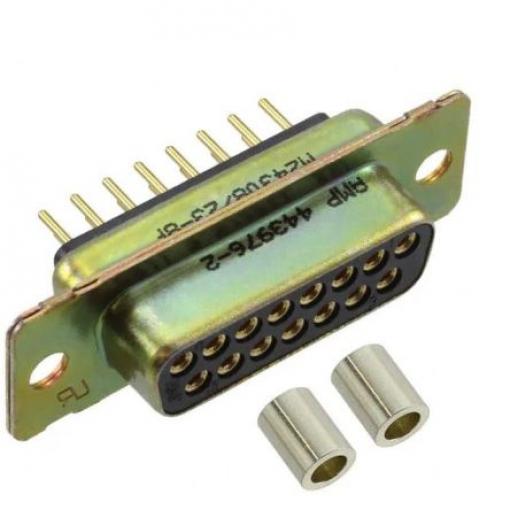Amphenol India Konektor D-Sub, řada: M24308, počet kontaktů: 15, orientace těla: Rovný 2.77 mm, Montáž do panelu