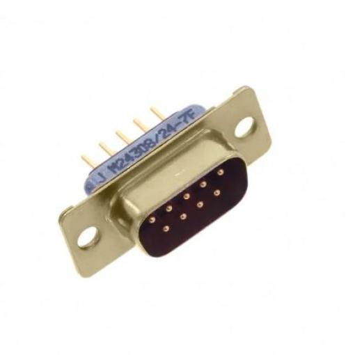 Amphenol India Konektor D-Sub, řada: M24308, počet kontaktů: 9, orientace těla: Rovný 2.77 mm, Montáž do panelu Vnitřní,