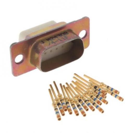 Amphenol India Konektor D-Sub, řada: M24308, počet kontaktů: 15, orientace těla: Rovný 2.29 mm, Montáž do panelu