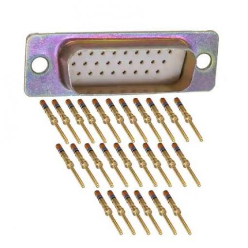 Amphenol India Konektor D-Sub, řada: M24308, počet kontaktů: 26, orientace těla: Rovný 2.29 mm, Montáž do panelu