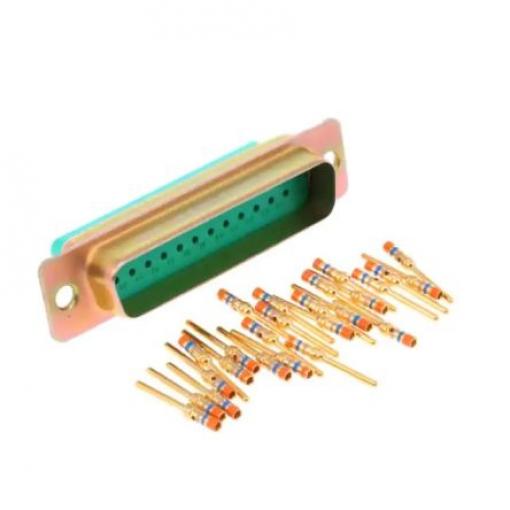 Amphenol India Konektor D-Sub, řada: M24308, počet kontaktů: 25, orientace těla: Rovný 2.77 mm, Montáž do panelu