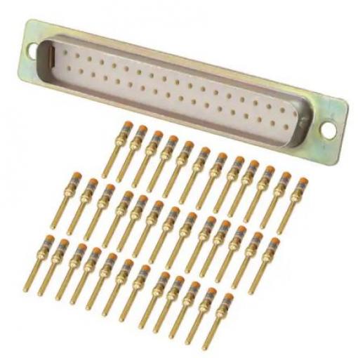 Amphenol India Konektor D-Sub, řada: M24308, počet kontaktů: 37, orientace těla: Rovný 2.77 mm, Montáž do panelu