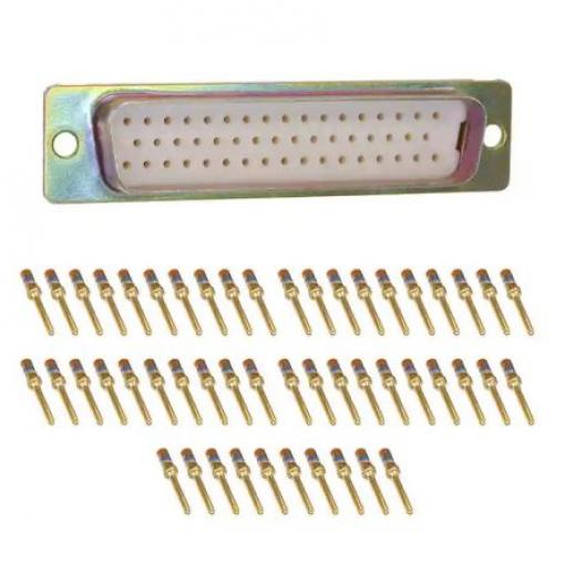 Amphenol India Konektor D-Sub, řada: M24308, počet kontaktů: 50, orientace těla: Rovný 2.77 mm, Montáž do panelu