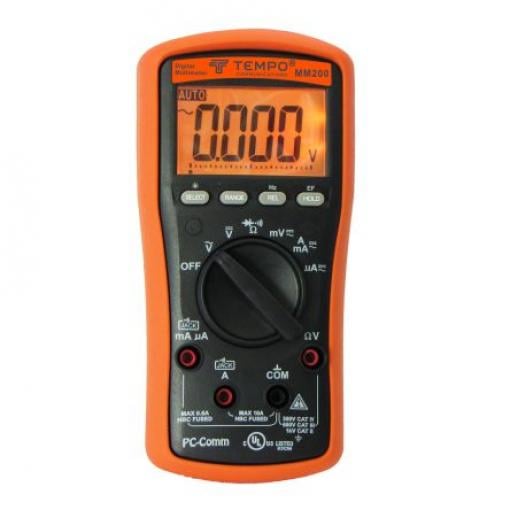Multimetr Ruční 10 A ac, typ displeje: Digitální 1 kV ac, číslo modelu: MM200 Tempo 6 mA dc