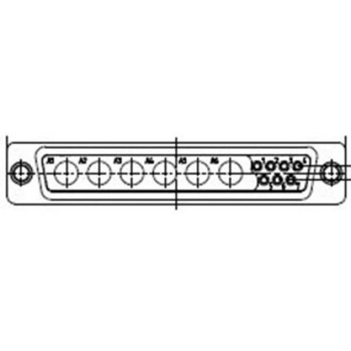 FCT from Molex Konektor D-Sub, řada: 172704, počet kontaktů: 7, orientace těla: Rovný, Zadní panel Vnitřní 2.84 mm, Ano