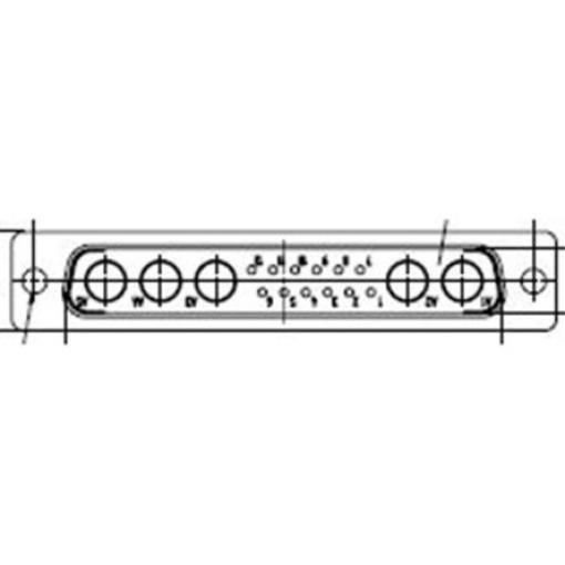 FCT from Molex Konektor D-Sub, řada: 172704, počet kontaktů: 15, orientace těla: Rovný, Zadní panel Vnitřní 2.84 mm,