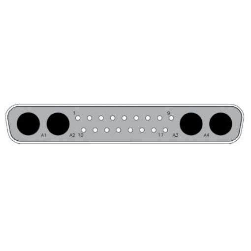 FCT from Molex Konektor D-Sub, řada: 173107, počet kontaktů: 17, orientace těla: Rovný, Zadní panel Vnější 2.84 mm,