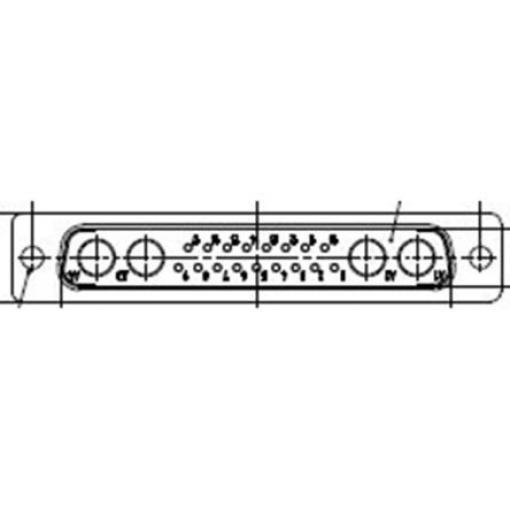 FCT from Molex Konektor D-Sub, řada: 172704, počet kontaktů: 17, orientace těla: Rovný, Panel Vnější 2.84 mm, Příruba,