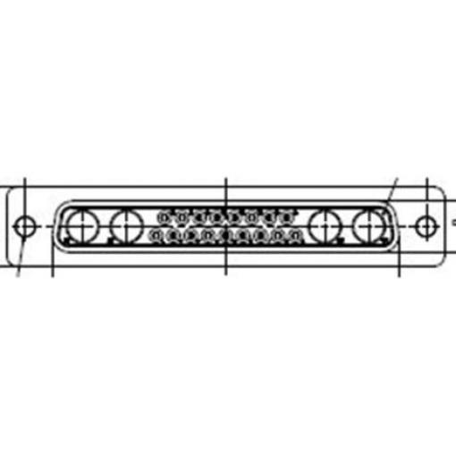 FCT from Molex Konektor D-Sub, řada: 172704, počet kontaktů: 17, orientace těla: Rovný, Zadní panel Vnitřní 2.84 mm