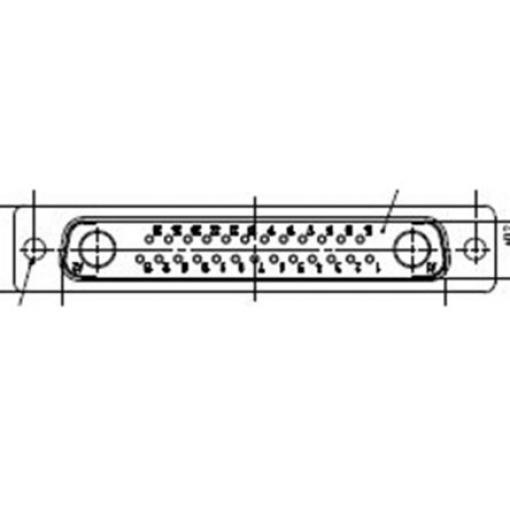 FCT from Molex Konektor D-Sub, řada: 172704, počet kontaktů: 25, orientace těla: Rovný, Panel Vnější 2.84 mm, Zadní