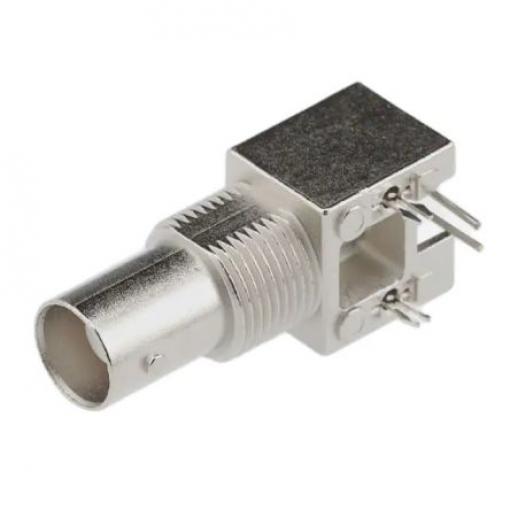 Molex Koaxiální konektor, řada: 73171 Vnitřní, 50 Ω, orientace těla: Pravý úhel, Průchozí otvor Konektory BNC Pájecí,