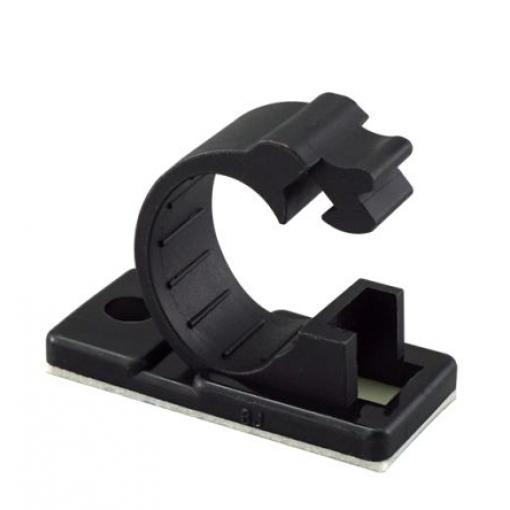 Kabelová svorka pro průměr svazku 17 mm Nylon Černá Lepicí RS PRO