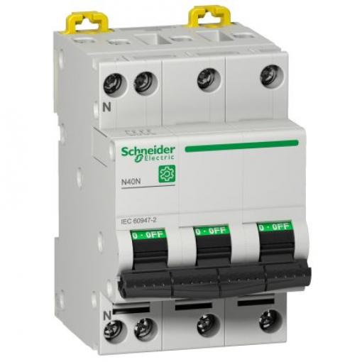 Schneider Electric Miniaturní jistič, rozsah: N40N 3pólový 16 A vypínací výkon 10 kA, charakteristika: Typ C, rozsah: