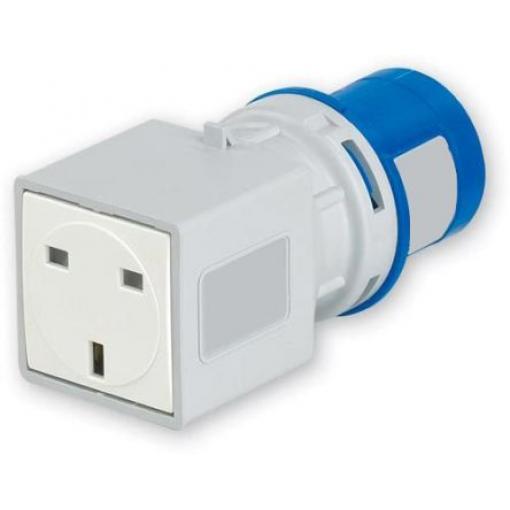 RS PRO Adaptér pro průmyslový napájecí konektor, řada: RS PRO, IP20, Panel barva Modrá, 13 A 2P+PE, 230 V