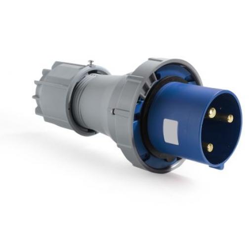 RS PRO Průmyslový napájecí konektor, řada: RS PRO, IP67, Kabel, formát pólů: 2P+PE, orientace těla: Rovný barva Modrá,