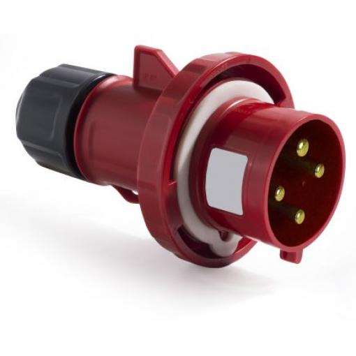 RS PRO Průmyslový napájecí konektor, řada: RS PRO, IP67, Kabel, formát pólů: 3P+PE, orientace těla: Rovný barva Červená,