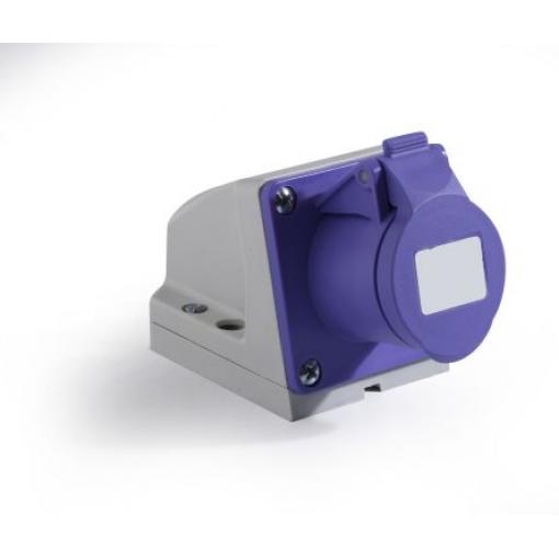 RS PRO Průmyslový napájecí konektor, řada: RS PRO, IP44, Nástěnná barva Purpurová, 16 A 2P, 25 V