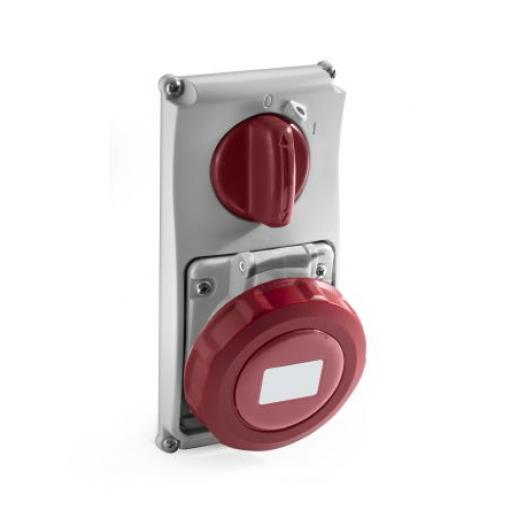 RS PRO Průmyslový napájecí konektor, řada: RS PRO, IP67, Panel barva Červená, 32 A 2P+PE, 400 V