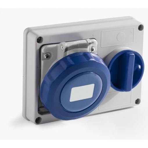RS PRO Průmyslový napájecí konektor, řada: RS PRO, IP67, Panel barva Modrá, 16 A 3P+N+PE, 230 V