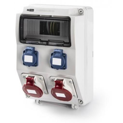 RS PRO Průmyslový napájecí konektor, řada: RS PRO, IP44, Panel barva Šedá, 16 A 2P+PE, 400 V