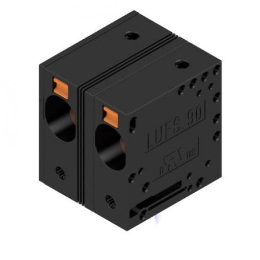 Weidmüller Svorkovnice PCB, řada: LU, rozteč: 15 mm, počet řad: 1, počet kontaktů: 2, orientace těla: Pravý úhel, Černá