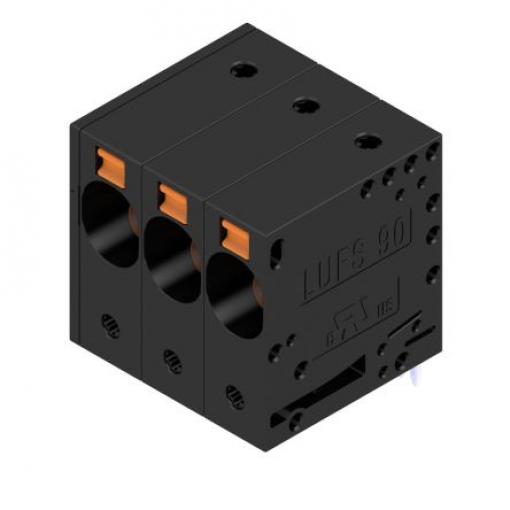 Weidmüller Svorkovnice PCB, řada: LU, rozteč: 10 mm, počet řad: 1, počet kontaktů: 6, orientace těla: Pravý úhel, Černá